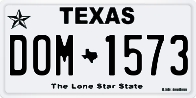 TX license plate DOM1573