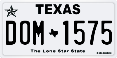 TX license plate DOM1575