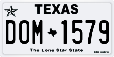 TX license plate DOM1579