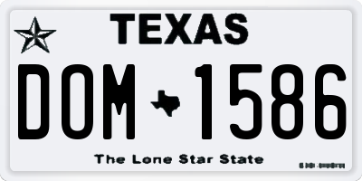 TX license plate DOM1586