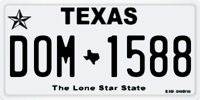 TX license plate DOM1588