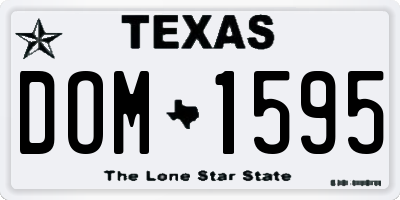 TX license plate DOM1595