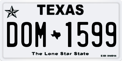 TX license plate DOM1599