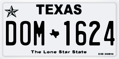 TX license plate DOM1624