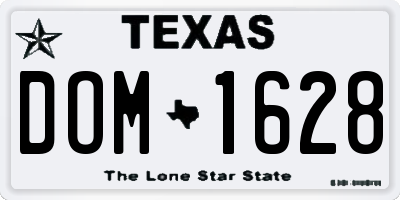 TX license plate DOM1628