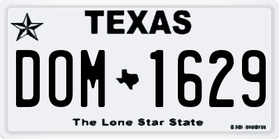 TX license plate DOM1629