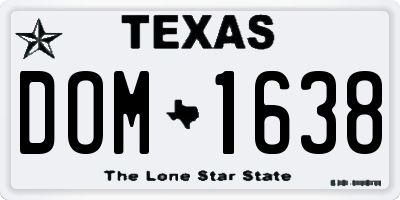 TX license plate DOM1638