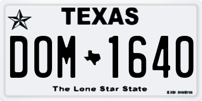 TX license plate DOM1640