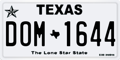 TX license plate DOM1644
