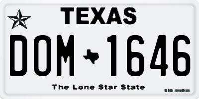 TX license plate DOM1646