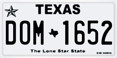 TX license plate DOM1652