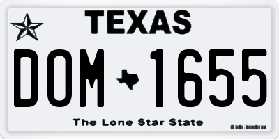 TX license plate DOM1655