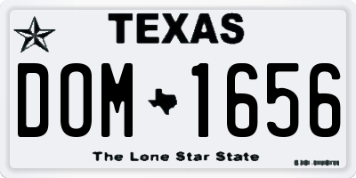 TX license plate DOM1656