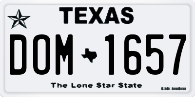 TX license plate DOM1657