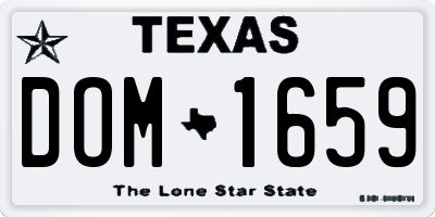 TX license plate DOM1659