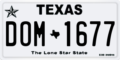 TX license plate DOM1677