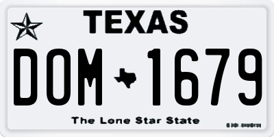 TX license plate DOM1679