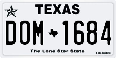 TX license plate DOM1684