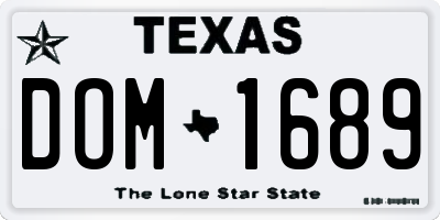 TX license plate DOM1689