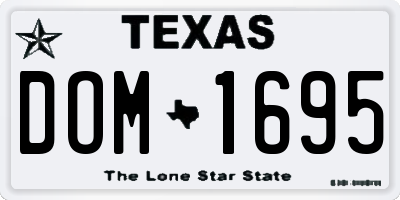 TX license plate DOM1695