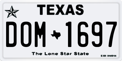 TX license plate DOM1697