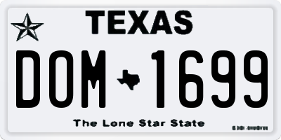 TX license plate DOM1699