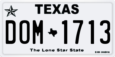 TX license plate DOM1713