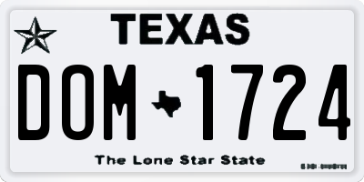 TX license plate DOM1724