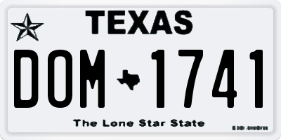 TX license plate DOM1741