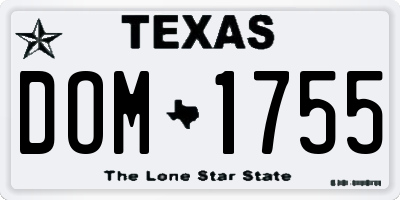 TX license plate DOM1755