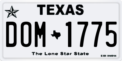 TX license plate DOM1775