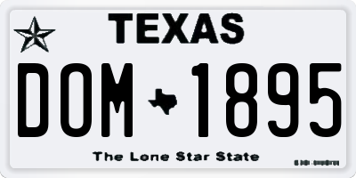 TX license plate DOM1895