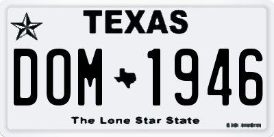 TX license plate DOM1946