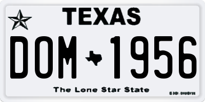 TX license plate DOM1956