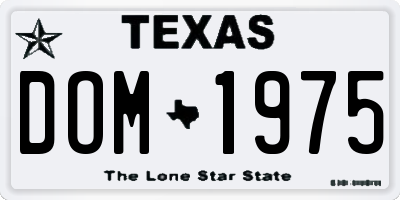 TX license plate DOM1975