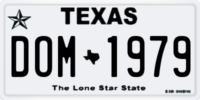 TX license plate DOM1979