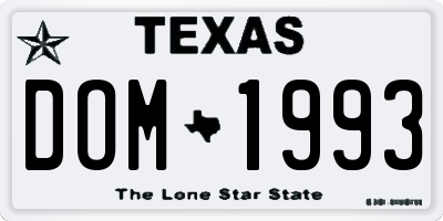 TX license plate DOM1993