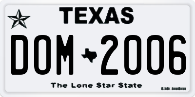 TX license plate DOM2006