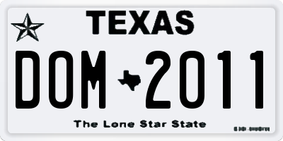 TX license plate DOM2011