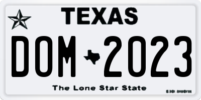 TX license plate DOM2023