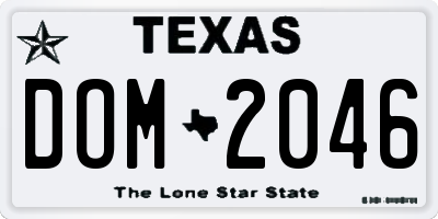 TX license plate DOM2046