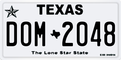 TX license plate DOM2048
