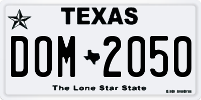 TX license plate DOM2050