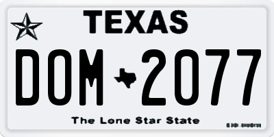 TX license plate DOM2077