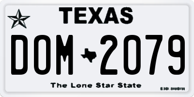 TX license plate DOM2079