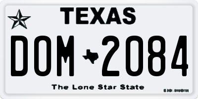 TX license plate DOM2084