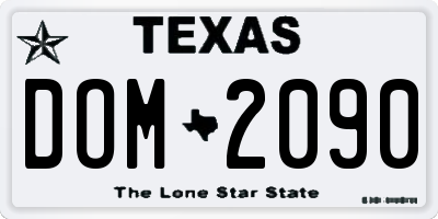 TX license plate DOM2090