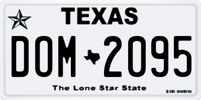TX license plate DOM2095