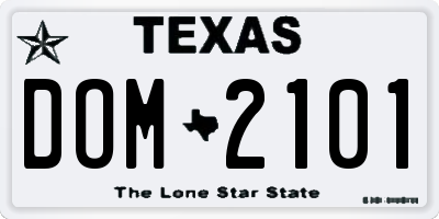 TX license plate DOM2101