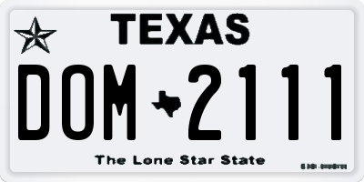 TX license plate DOM2111